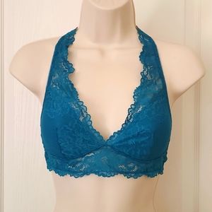 Unbranded Beautiful Lacey Blue Halter Bralette